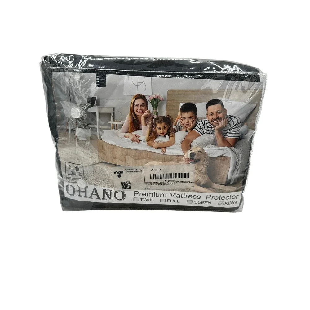 Ohano King Premium Mattress Protector Waterproof Deep Pocket Black 76x80